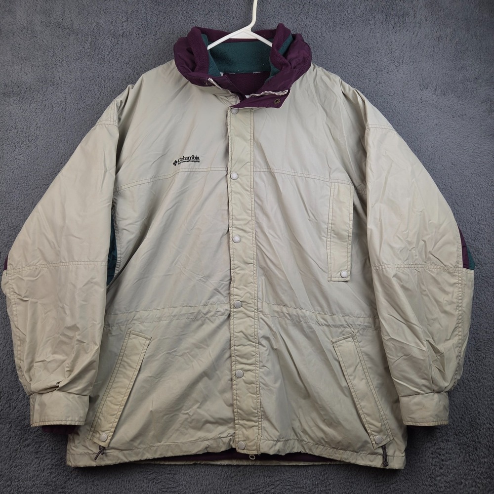 Vintage 1996 Columbia Long's Peak Interchange Jacket L/XL 90s Fleece Lined Shell